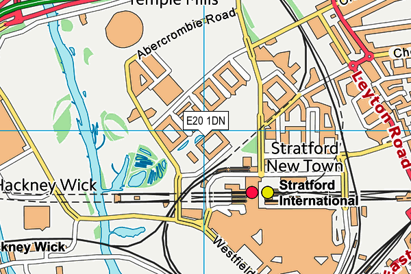 E20 1DN map - OS VectorMap District (Ordnance Survey)