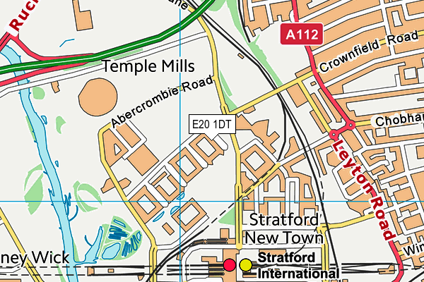 E20 1DT map - OS VectorMap District (Ordnance Survey)