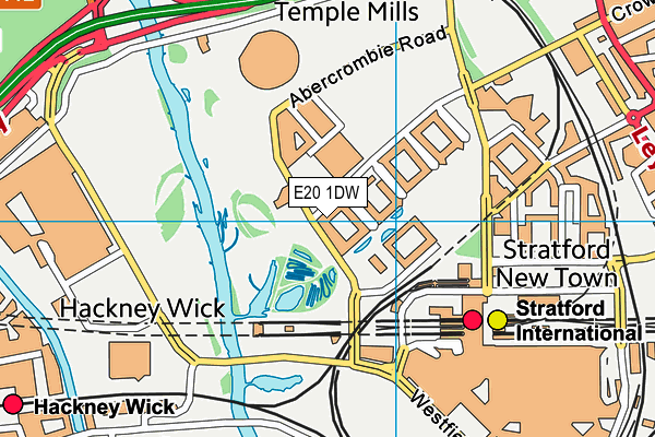 E20 1DW map - OS VectorMap District (Ordnance Survey)