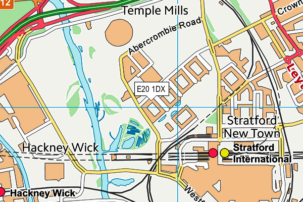 E20 1DX map - OS VectorMap District (Ordnance Survey)