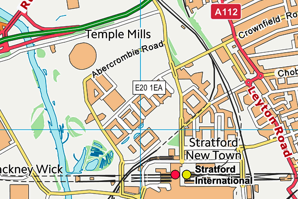 E20 1EA map - OS VectorMap District (Ordnance Survey)