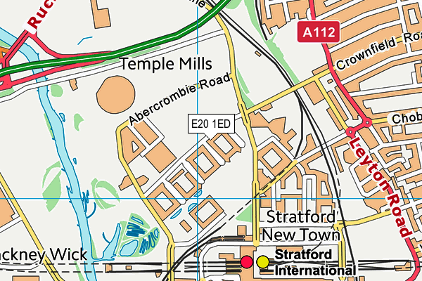 E20 1ED map - OS VectorMap District (Ordnance Survey)