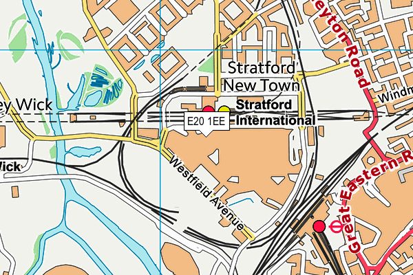 E20 1EE map - OS VectorMap District (Ordnance Survey)