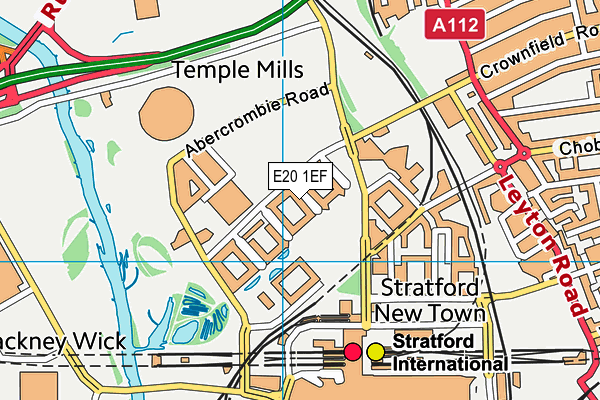 E20 1EF map - OS VectorMap District (Ordnance Survey)