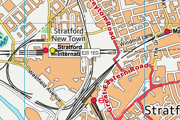 E20 1EG map - OS VectorMap District (Ordnance Survey)