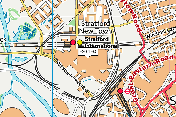 E20 1EQ map - OS VectorMap District (Ordnance Survey)