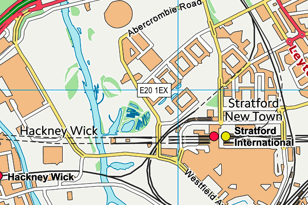 E20 1EX map - OS VectorMap District (Ordnance Survey)