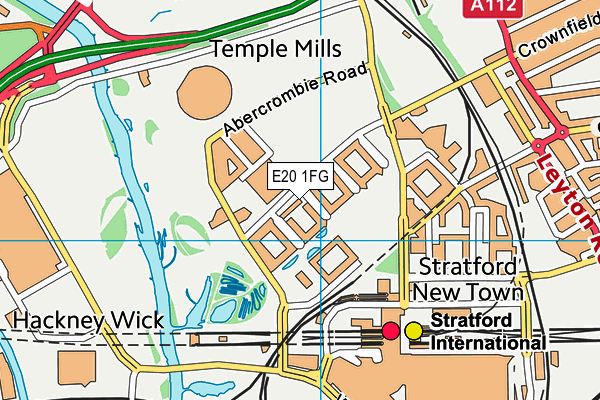 E20 1FG map - OS VectorMap District (Ordnance Survey)