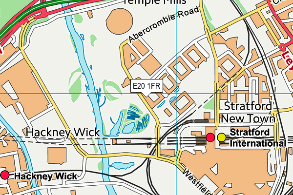 E20 1FR map - OS VectorMap District (Ordnance Survey)