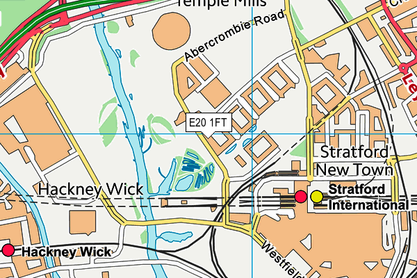 E20 1FT map - OS VectorMap District (Ordnance Survey)