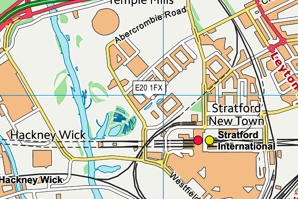 E20 1FX map - OS VectorMap District (Ordnance Survey)