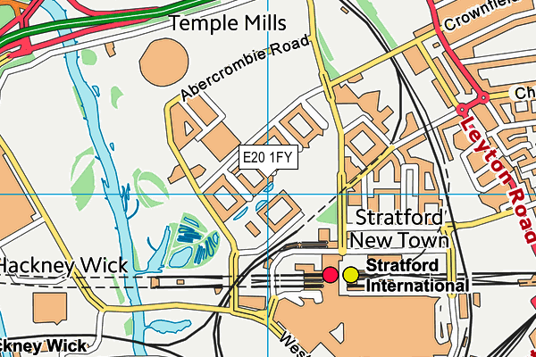 E20 1FY map - OS VectorMap District (Ordnance Survey)