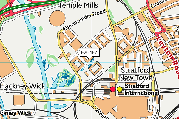 E20 1FZ map - OS VectorMap District (Ordnance Survey)