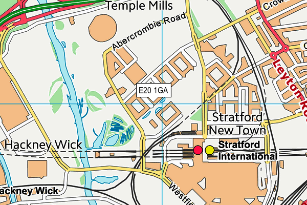 E20 1GA map - OS VectorMap District (Ordnance Survey)