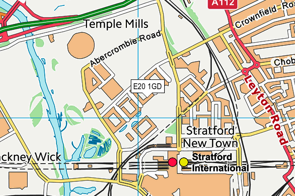 E20 1GD map - OS VectorMap District (Ordnance Survey)