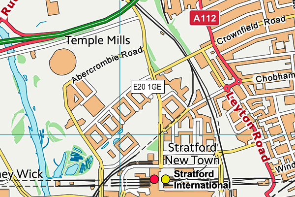 E20 1GE map - OS VectorMap District (Ordnance Survey)