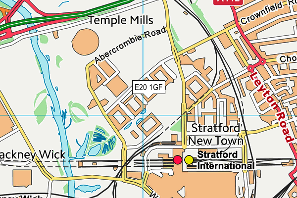 E20 1GF map - OS VectorMap District (Ordnance Survey)