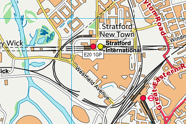 E20 1GP map - OS VectorMap District (Ordnance Survey)