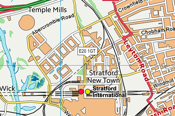 E20 1GT map - OS VectorMap District (Ordnance Survey)