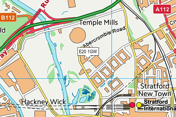 E20 1GW map - OS VectorMap District (Ordnance Survey)