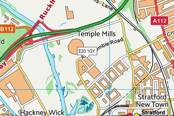 E20 1GY map - OS VectorMap District (Ordnance Survey)