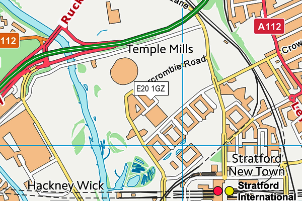 E20 1GZ map - OS VectorMap District (Ordnance Survey)