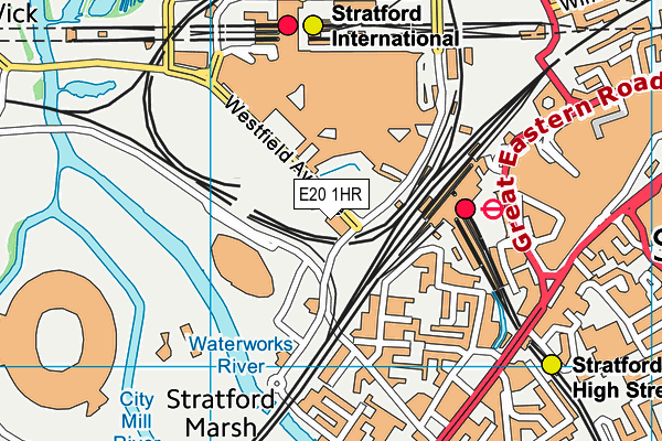 E20 1HR map - OS VectorMap District (Ordnance Survey)