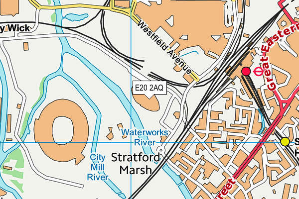 London Aquatics Centre map (E20 2AQ) - OS VectorMap District (Ordnance Survey)