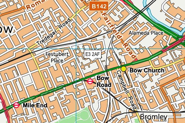 E3 2AF map - OS VectorMap District (Ordnance Survey)