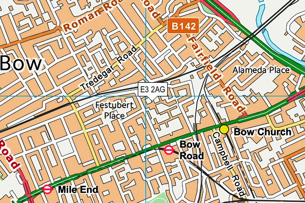 E3 2AG map - OS VectorMap District (Ordnance Survey)