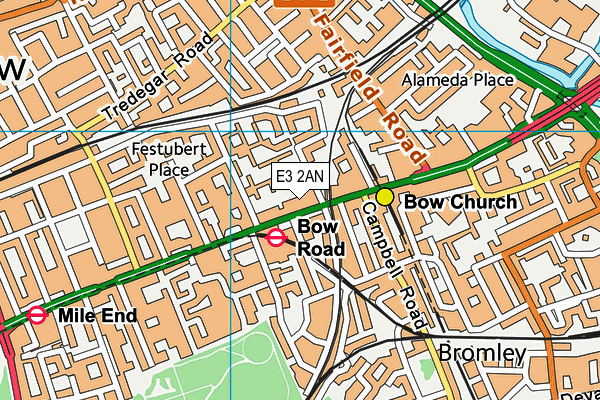 E3 2AN map - OS VectorMap District (Ordnance Survey)