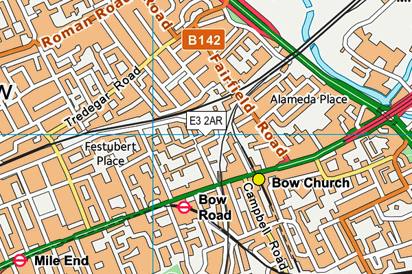 E3 2AR map - OS VectorMap District (Ordnance Survey)