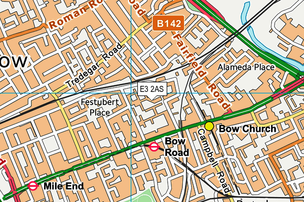 E3 2AS map - OS VectorMap District (Ordnance Survey)