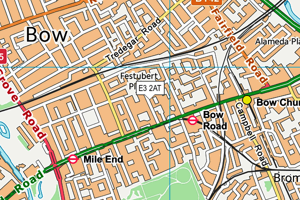 E3 2AT map - OS VectorMap District (Ordnance Survey)
