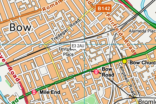 E3 2AU map - OS VectorMap District (Ordnance Survey)
