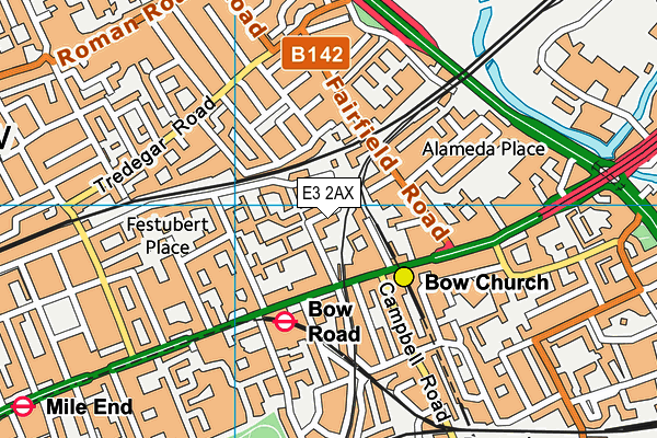 E3 2AX map - OS VectorMap District (Ordnance Survey)