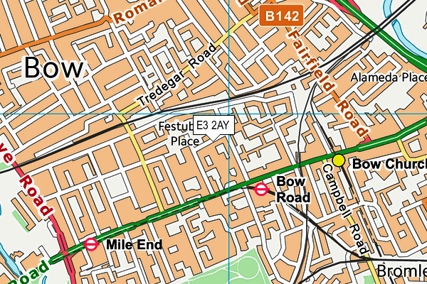 E3 2AY map - OS VectorMap District (Ordnance Survey)