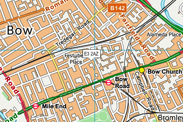 E3 2AZ map - OS VectorMap District (Ordnance Survey)