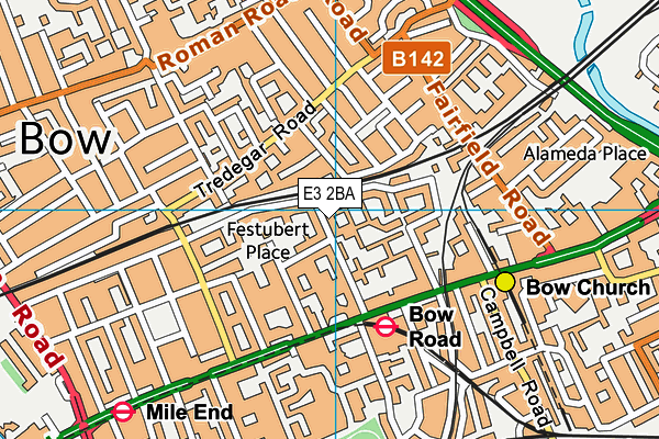 E3 2BA map - OS VectorMap District (Ordnance Survey)