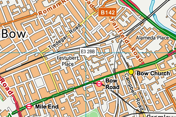 E3 2BB map - OS VectorMap District (Ordnance Survey)