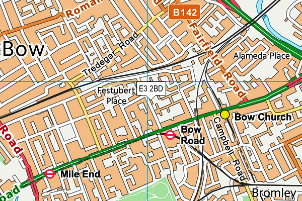 E3 2BD map - OS VectorMap District (Ordnance Survey)