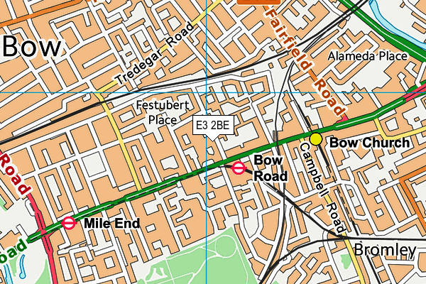 E3 2BE map - OS VectorMap District (Ordnance Survey)