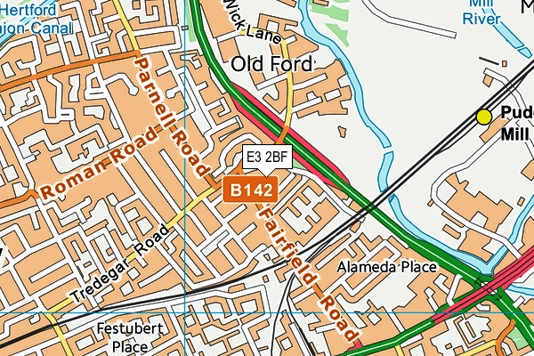 E3 2BF map - OS VectorMap District (Ordnance Survey)