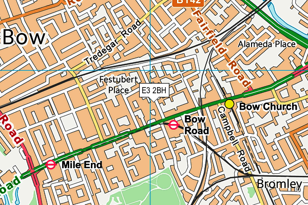 E3 2BH map - OS VectorMap District (Ordnance Survey)