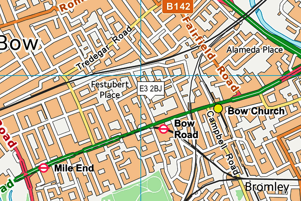 E3 2BJ map - OS VectorMap District (Ordnance Survey)