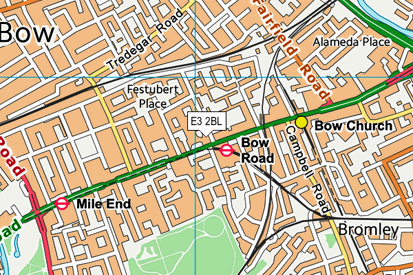 E3 2BL map - OS VectorMap District (Ordnance Survey)