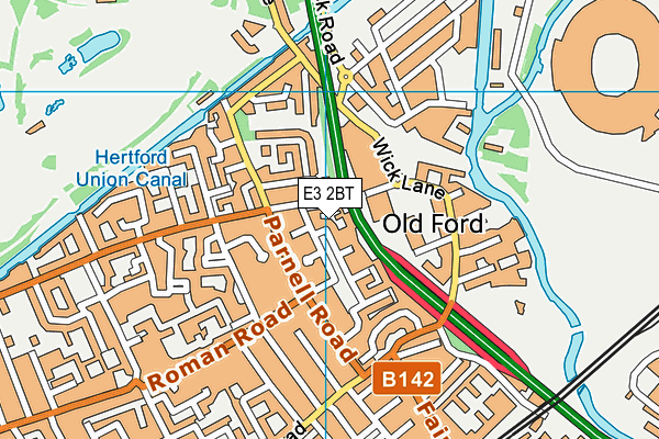 E3 2BT map - OS VectorMap District (Ordnance Survey)