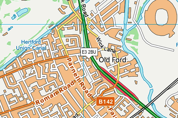 E3 2BU map - OS VectorMap District (Ordnance Survey)