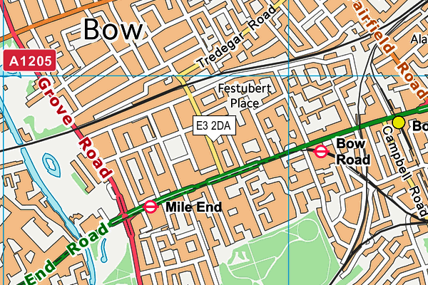 E3 2DA map - OS VectorMap District (Ordnance Survey)