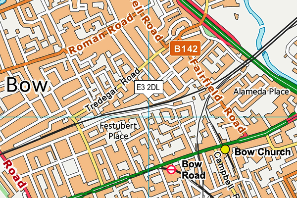 E3 2DL map - OS VectorMap District (Ordnance Survey)